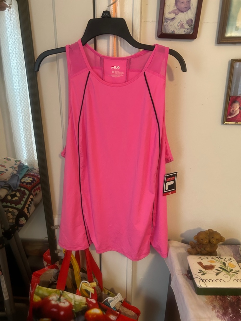 Fila Pink Women's Athletic Tank with Contrast Piping